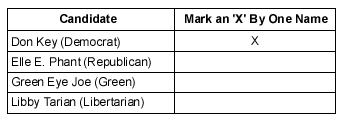 FPTP Ballot